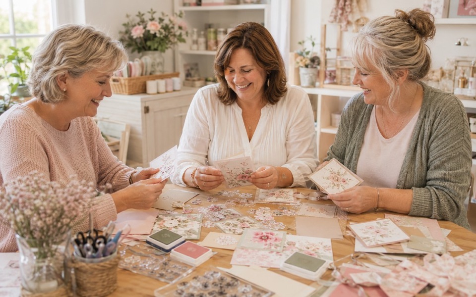 Amies autour d’une table créative — associations et clients fidèles