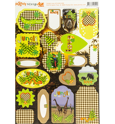 474.003.008 onverpak - Pronty - Etiquettes à détacher, Carton, jungle - Etiquettes & expressions 474.003.008 onverpak - Pronty - Etiquettes à détacher, Carton, jungle - Etiquettes & expressions