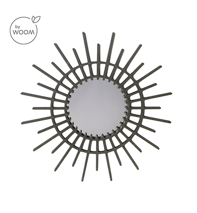 467.800.013 - By Woom - Miroir petit, MDF noir + Miroir acrylique - Miroir