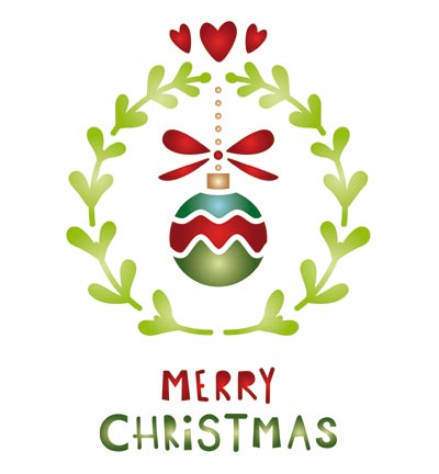 470.329.081 - Pronty - Christmas Wreath - Pochoir: 15 x 10cm