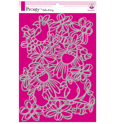 470.765.025 - Julia Woning - Stencil A4 Birds And Bees - Animaux