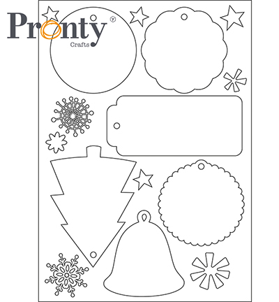 472.700.011 - Pronty - Embellish Chrismas labels white - Embellissements & citations