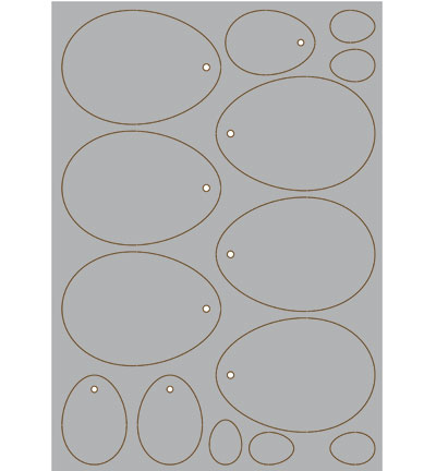 492.001.002 - Pronty - Embellishment Eggs - Grey Chipboard