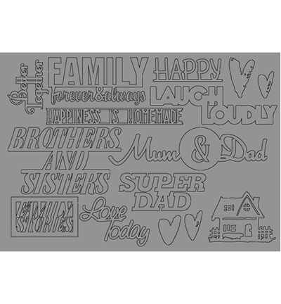 492.001.008 - Pronty - Grey Chipboard Family Stories - Grey Chipboard