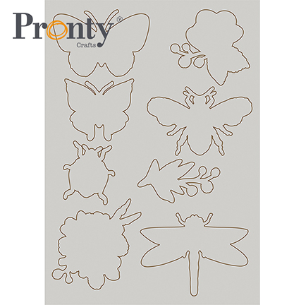 492.001.015 - Pronty - Chipboard Insects - Grey Chipboard
