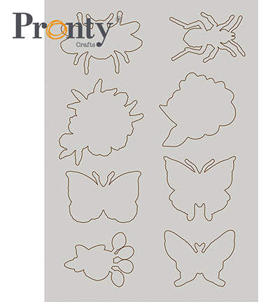 492.001.016 - Pronty - Chipboard Insects 1 - Grey Chipboard