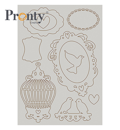 492.001.023 - Pronty - Crafts Vintage chipboard - Grey Chipboard