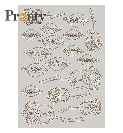 492.001.044.V - Pronty - Chipboard Roses - Grey Chipboard