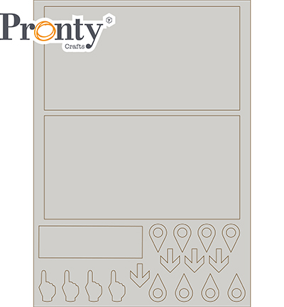 492.001.050.V - Pronty - Natasja's design Album - Grey Chipboard
