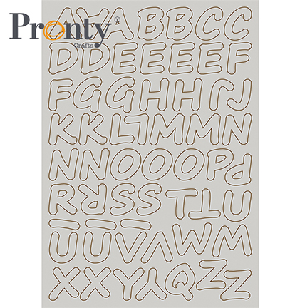 492.010.020 - Pronty - Chipboard Alphabet - Grey Chipboard