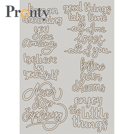 492.010.021 - Pronty - Chipboard Quotes - Grey Chipboard