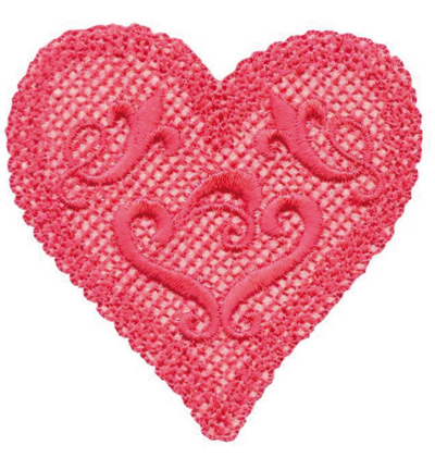 523.801.670 - Pronty - Lace and Bird Heart - Motifs brodés