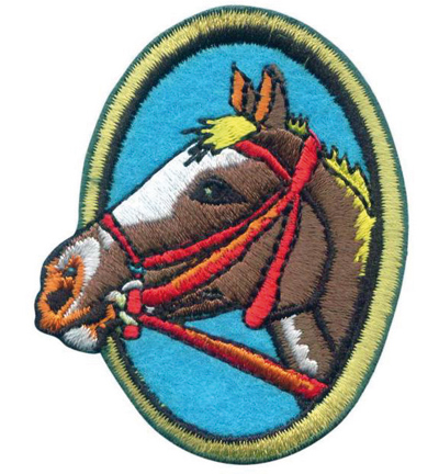 523.801.681 - Pronty - Horses Blue oval - Motifs brodés