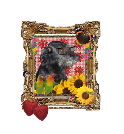 529.001.007 - Pronty - Dog in frame - Plasticol transfer