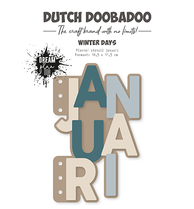 470.784.281 - Dutch DooBaDoo - Card-Art Planner stencil Januari - 
