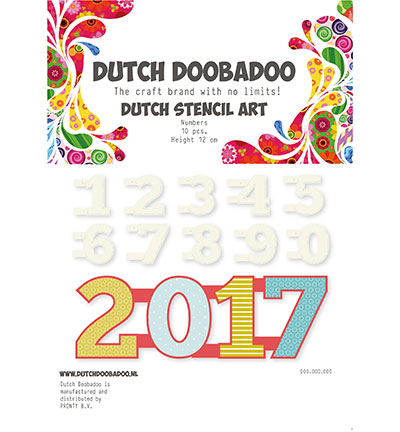 470.990.040 - Dutch DooBaDoo - Stencil Art Numbers 0-9 - Chiffres