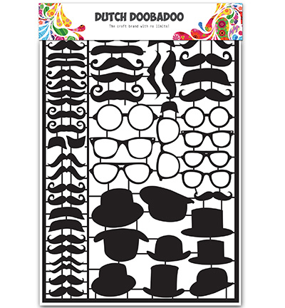 472.950.002 - Dutch DooBaDoo - Dutch Paper Art Black Mustaches - Dutch Paper Art