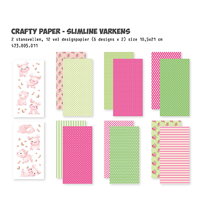 473.005.011 - Dutch DooBaDoo - Crafty Kit Slimline Pigs - 473.005.011 - Dutch DooBaDoo - Crafty Kit Slimline Pigs -