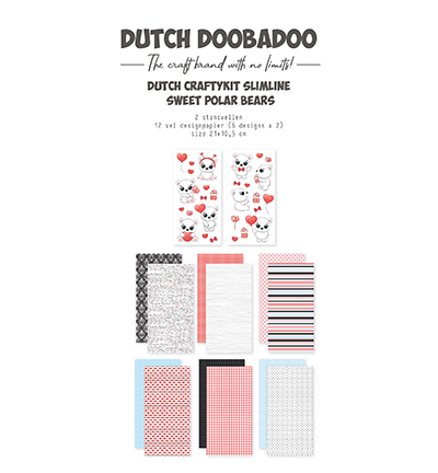 473.005.037 - Dutch DooBaDoo - CraftyKit Slimline Sweet Polar bear - Dutch Crafty Kit