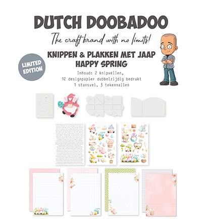 473.013.003 - Dutch DooBaDoo - Kit 003 Happy Spring, knippen en plakken met Jaap - 