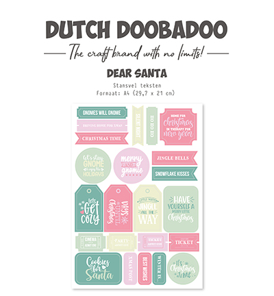 474.007.026 - Dutch DooBaDoo - Stansvel Teksten, Dear Santa - Collection die-cuts 474.007.026 - Dutch DooBaDoo - Stansvel Teksten, Dear Santa - Collection die-cuts