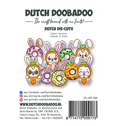 474.007.059 - Dutch DooBaDoo - Die-cuts Easter Bunnies - Dutch Die-cuts