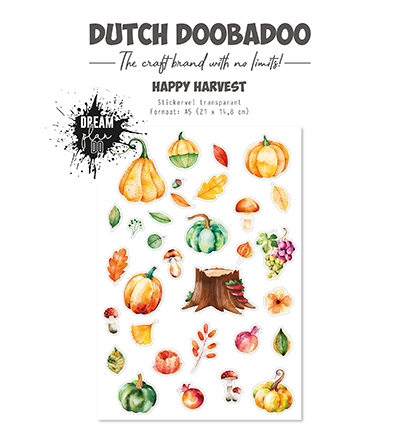 491.201.004 - Dutch DooBaDoo - Transparante sticker Happy harvest - 