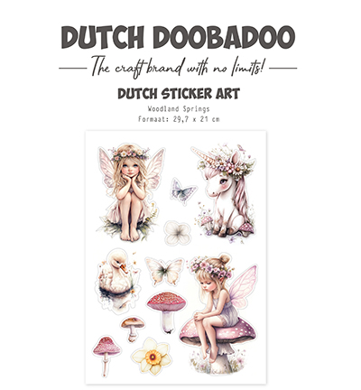 491.201.005 - Dutch DooBaDoo - Transparent Stickers Woodland Springs - Dutch Stickervel