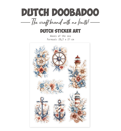 491.201.006 - Dutch DooBaDoo - Transparante stickers Waves of the Sea - Dutch Stickervel