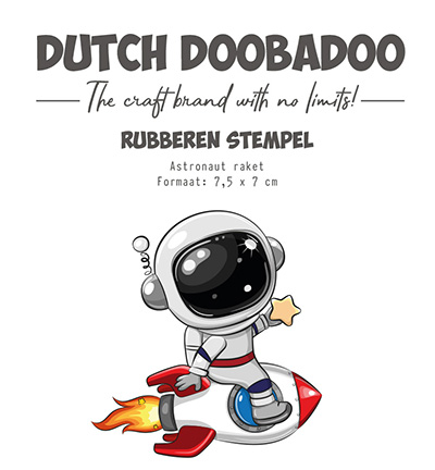 497.004.034 - Dutch DooBaDoo - Rubber stamp Astronaut Raket - 
