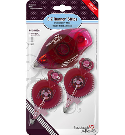 01231-8 - 3L Scrapbook Adhesives - E-Z Runner REFILLABLE - perm STRIPS (1 disp + 2 refills) - 