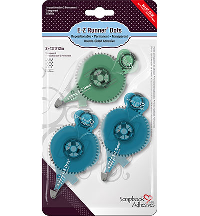 01233-8 - 3L Scrapbook Adhesives - E-Z Runner REFILLABLE – perm. + repo. DOTS (3 refills) - 