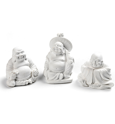 0156 - Powertex - Buddha trio 3,5x3,5cm - Bouddha