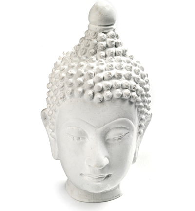 0158 - Powertex - Buddha large head 12,5x7,5cm - Bouddha
