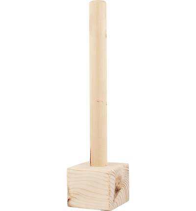 0126 - Powertex - Socle,  bois - Support Statuette