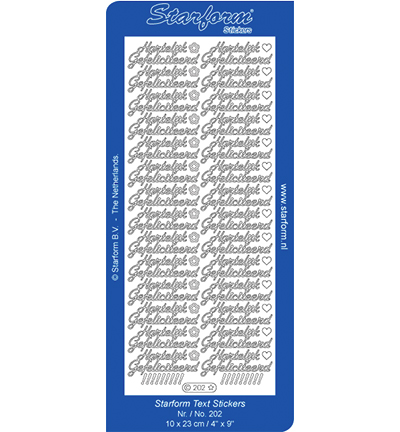 202-zilver - Starform - Hartelijk Gefeliciteerd(NL) - Texte NL 