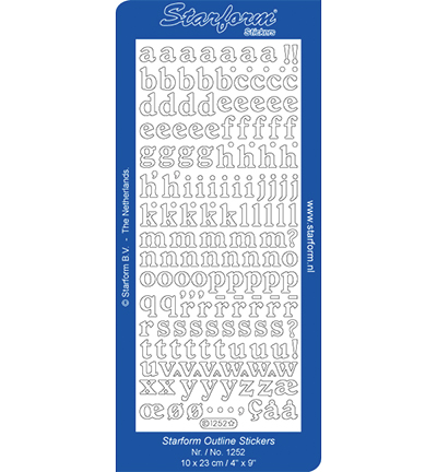 1252-goud - Starform - Stickervel, 1252, Goud - Alphabet et chiffres