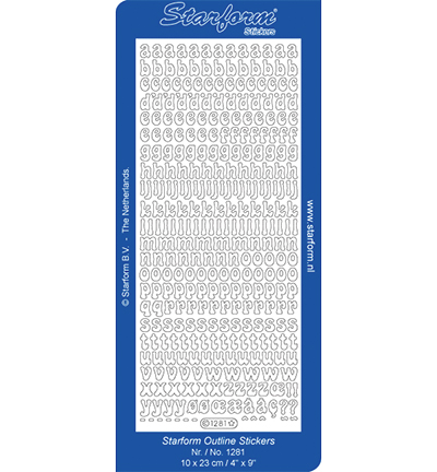 1281-goud - Starform - Stickervel, 1281, Goud - Alphabet et chiffres