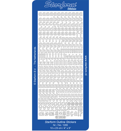 1285-goud - Starform - Stickervel, 1285, Goud - Alphabet et chiffres