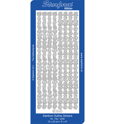 1254-zilver - Starform - Stickervel, 1254, Argent - Fête / Anniversaire / Anniversaire