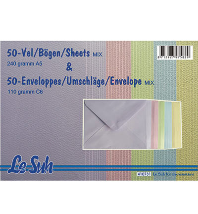 410.731 - Le Suh - (50) Kit Papier et Enveloppes, 6 couleurs - Kit