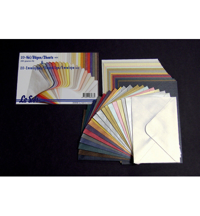 410732 - Le Suh - Cartes métallisées et enveloppes, Mélange de couleurs - 