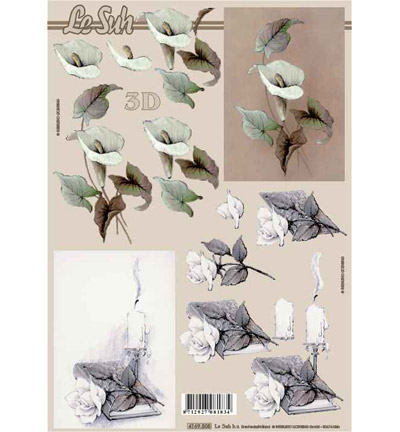 4169.505 - Le Suh - fleur, rose, libre, condoléances - Feuilles a decouper 4169.505 - Le Suh - fleur, rose, libre, condoléances - Feuilles a decouper