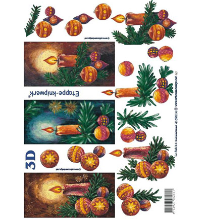 4169.514 - Le Suh - noël, bougie, boules, sapin - Feuilles a decouper