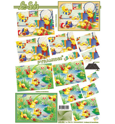 630.066 - Le Suh - humour, cannetons, jouer, mare, papillons, baignoire, salle de bain - Feuilles pyramide 630.066 - Le Suh - humour, cannetons, jouer, mare, papillons, baignoire, salle de bain - Feuilles pyramide