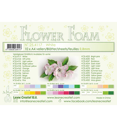 25.4117 - Leane Creatief - White - Mousse, Feuilles assorties