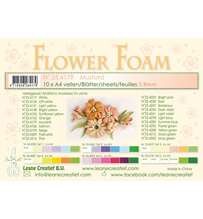 25.4179 - Leane Creatief - Mustard - Mousse, Feuilles assorties