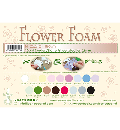 25.5121 - Leane Creatief - Brown - Sheets et sets Flower Foam 25.5121 - Leane Creatief - Brown - Sheets et sets Flower Foam