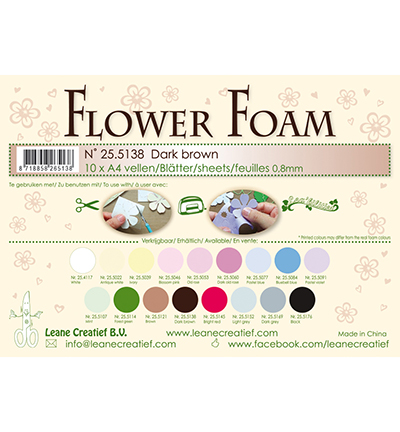 25.5138 - Leane Creatief - Dark brown - Sheets et sets Flower Foam 25.5138 - Leane Creatief - Dark brown - Sheets et sets Flower Foam