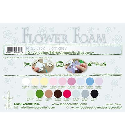 25.5152 - Leane Creatief - Light grey - Sheets et sets Flower Foam 25.5152 - Leane Creatief - Light grey - Sheets et sets Flower Foam
